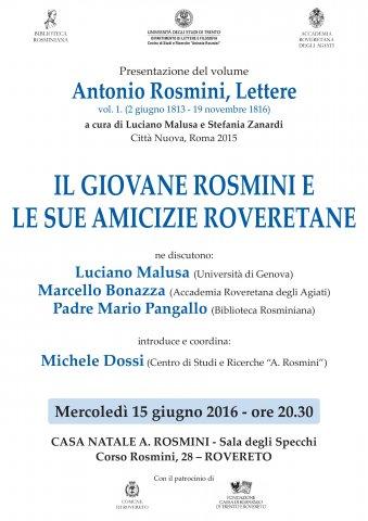 Locandina Epistolario Rosmini.