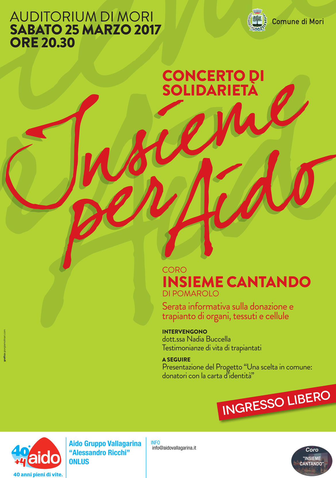 Locandina evento Insieme per Aido